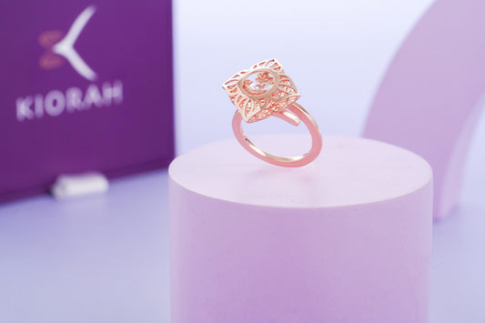 Rose Gold Dancing Diamond Sterling Silver Ring | (4.62 Gram)