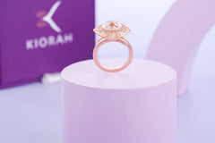 Rose Gold Dancing Diamond Sterling Silver Ring | (4.62 Gram)