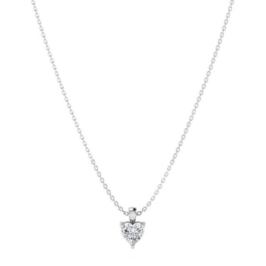 Sterling Silver American Diamond Princess Amazing Heart Pendant