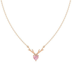 Rose Gold Plated Deer Heart Necklace